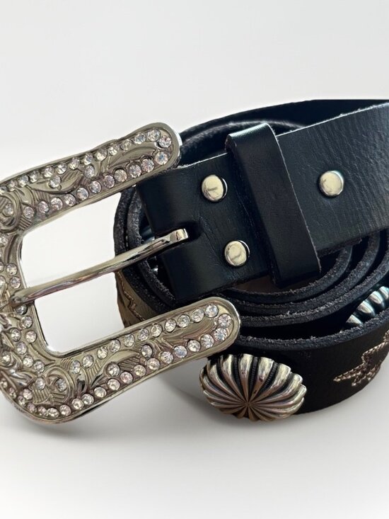 Nocona Accessories - Nocona Leather Belt Women’s XL Concho Rhinestone Rodeo Cowgirl Western Boho